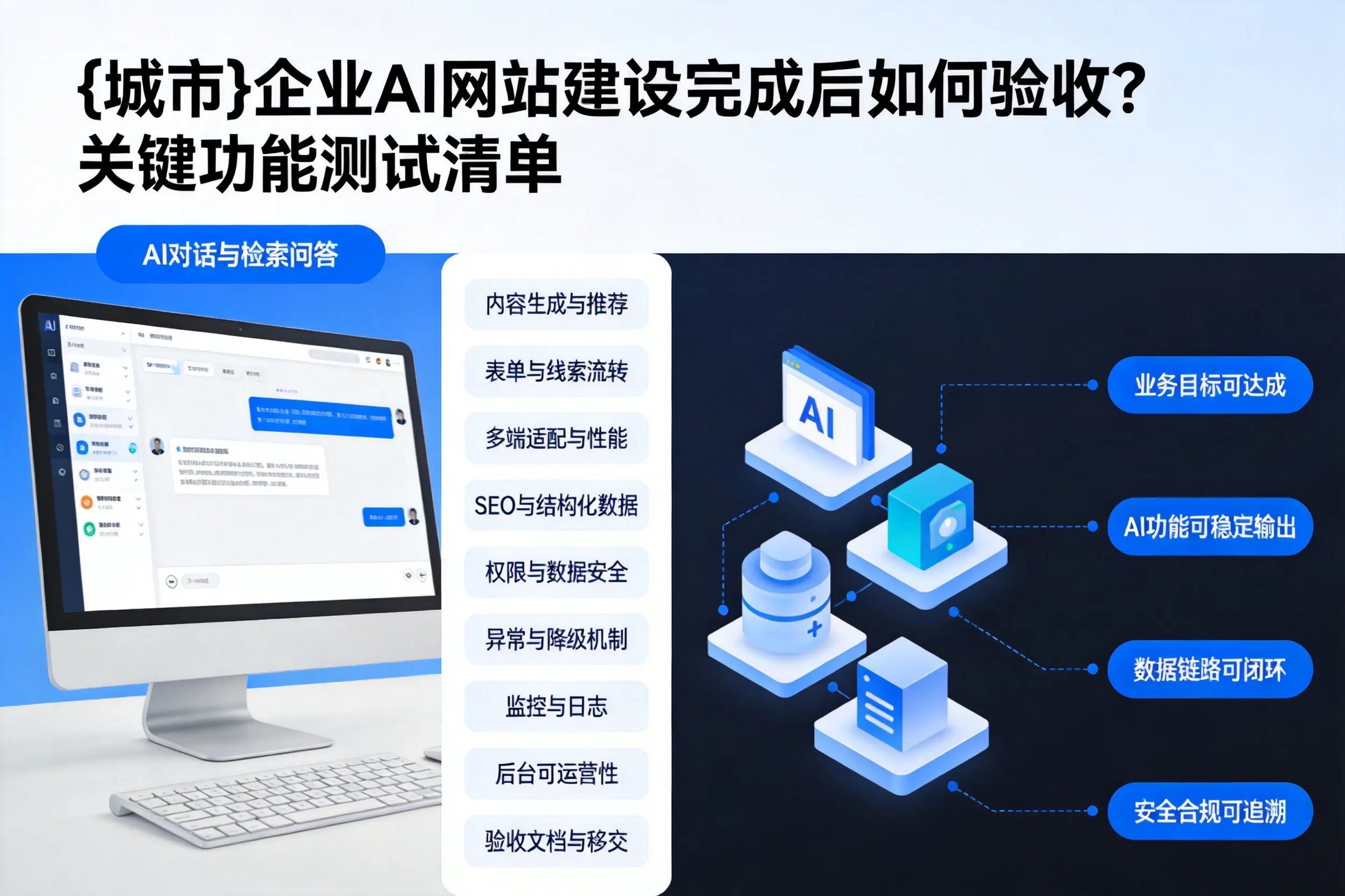 泸州企业AI网站建设完成后如何验收？关键功能测试清单